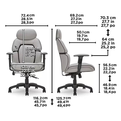 DPS® Centurion Gaming Office Chair with Adjustable Headrest, Grey