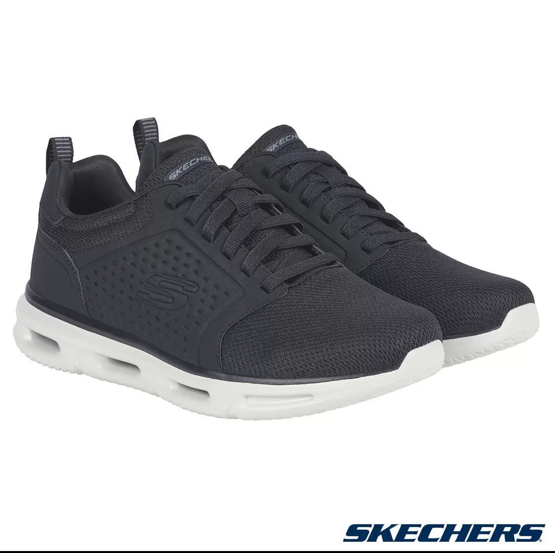 Skechers Men's Glide Lite Trainer in Black, UK 10