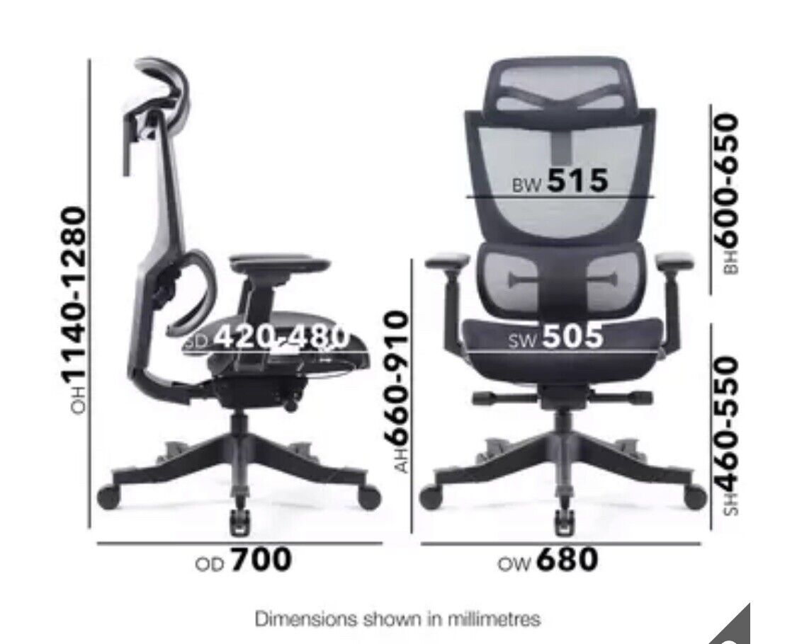 Dams Elise Air Mesh Operator Chair with Adjustable Headrest