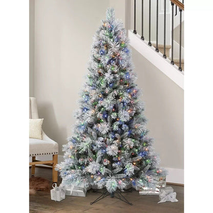 6ft 6 Inch (1.9m) Flocked & Glitter Artificial Christmas Tree - no lights