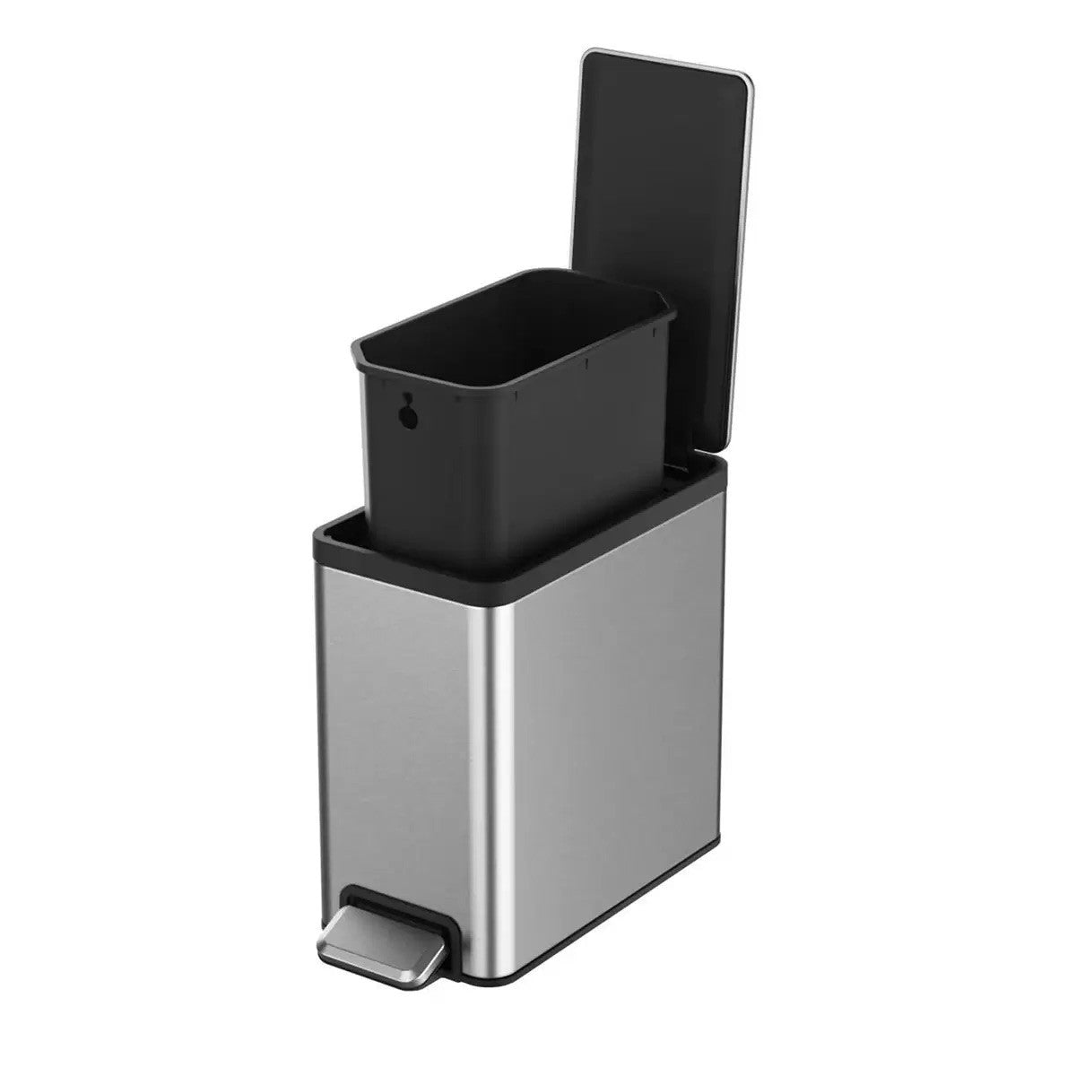 EKO Sensible ECO Living 6.7L Soft Close Stainless Steel Pedal Bin 2 Pack
