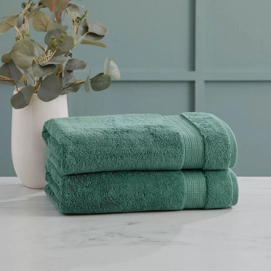 Grandeur 100% Hygro Cotton Bath Sheets / Towels / Pack of 2 in Oil Blue 76x147cm