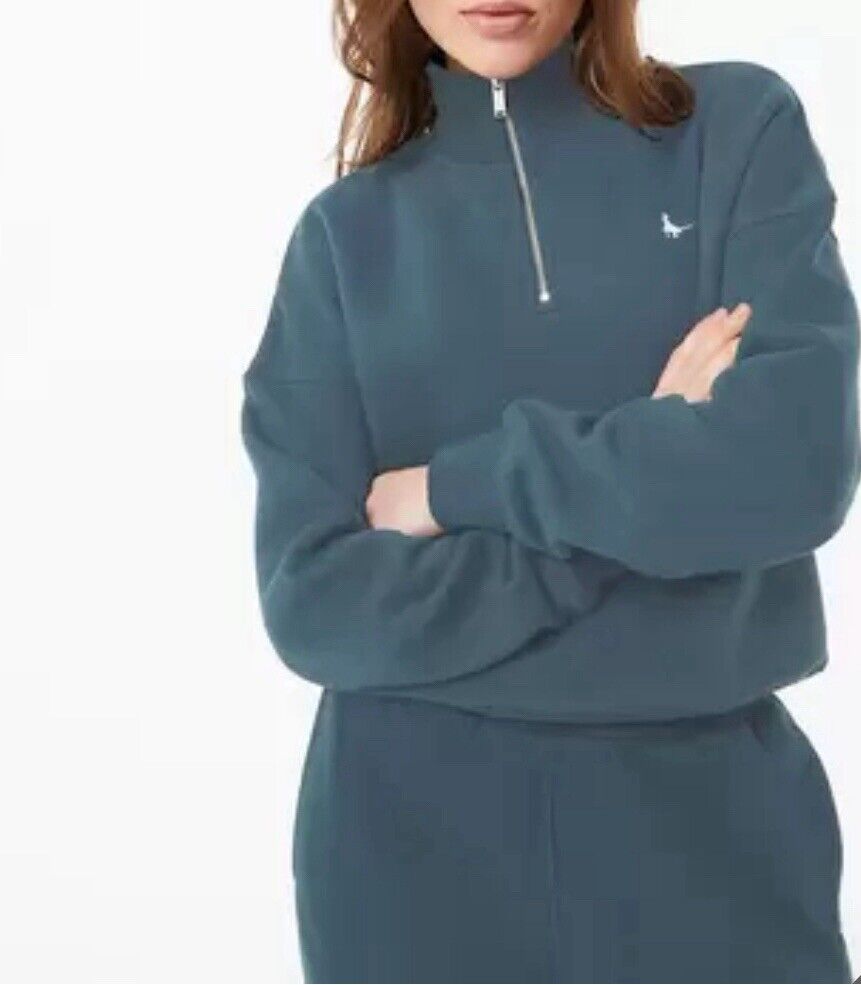 Jack Wills Ladies Honey Lane 1/2 Zip Sweatshirt in Blue, Size L