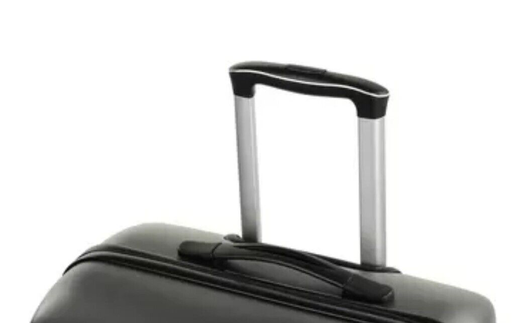 Rock Pacific 3 Piece Hardside Luggage Suitcase Set in Charcoal Spinner Case