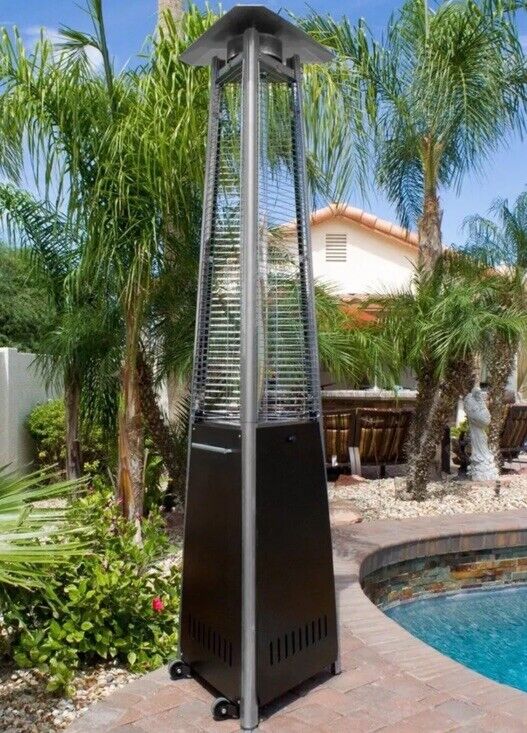 Hiland 2.34M High Black Patio Heater 13kw Quartz Glass Tube UK Stock