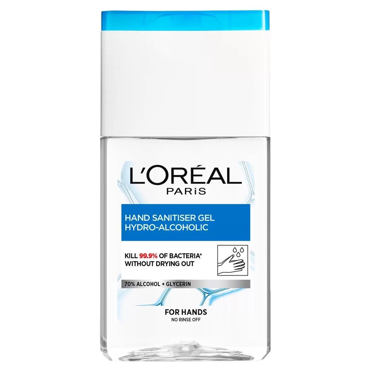 L'Oreal Skin Expert Hand Sanitiser Gel 6 x 125ml 70% Alcohol Hydrating Glycerin