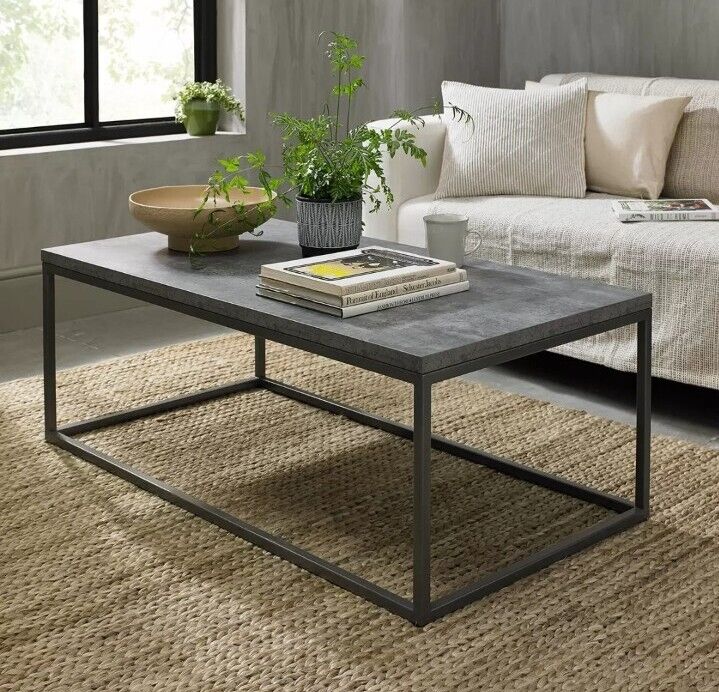 Bentley Designs Lazio Zinc & Dark Grey Coffee Table 114 x 60 cm **