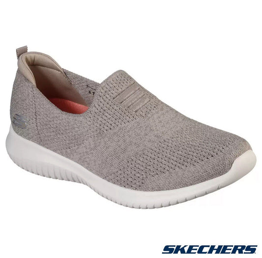 Skechers Trainers Ladies Ultra Flex Memory Foam in Taupe, Size UK 8 / Brand New