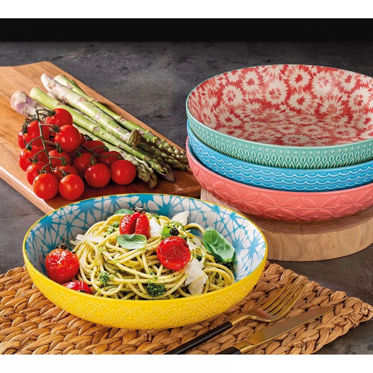 Signature Housewares Stoneware Serving Bowls 3 Piece