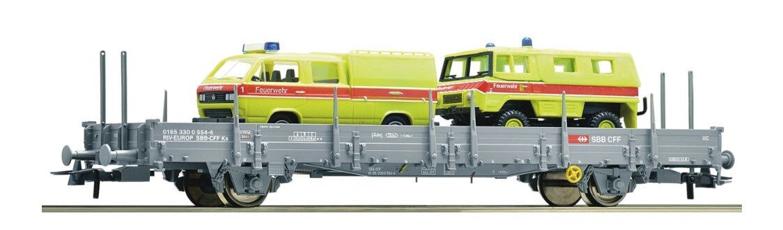 Roco 66791 Stake wagon, H0 loaded 01 85 330 0 554-4 SBB