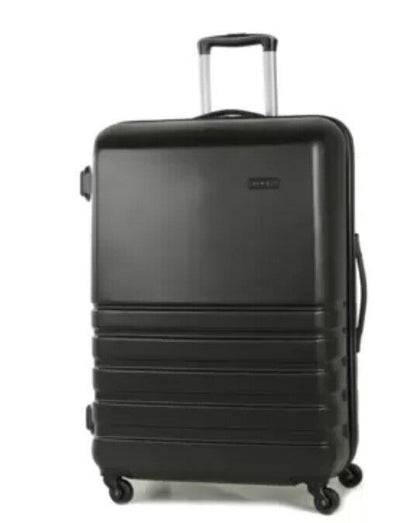 Rock Byron 3 Piece Hardside Luggage Suitcase Set in Black Spinner  Case