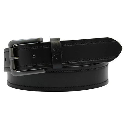 Crew Clothing Men's Leather Belt in Black and In 34” Waist