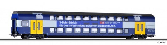 Tillig 73805 2nd class double-deck coach of the SBB with advertising