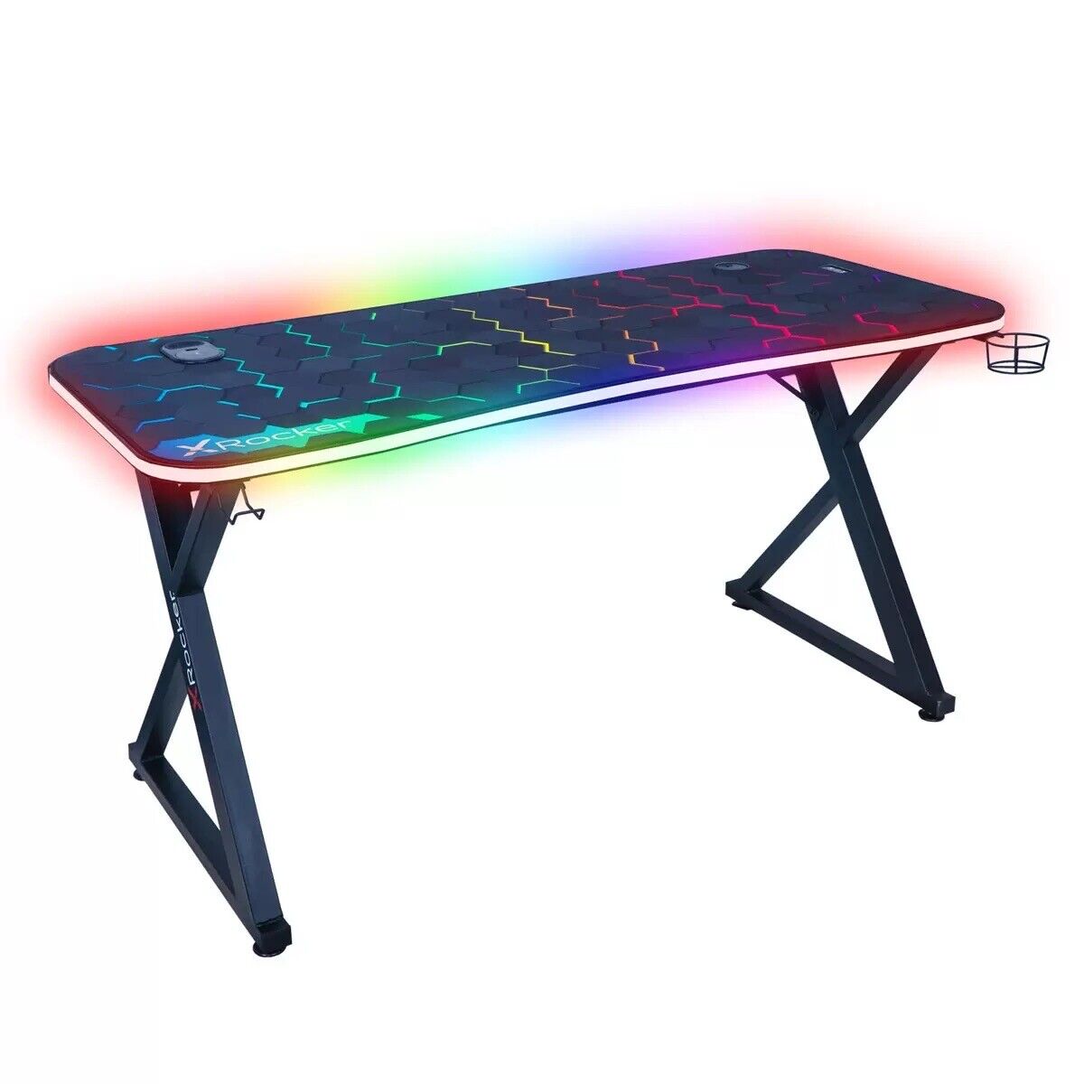 X Rocker Pulsar Max RGB Gaming Desk with LED Lights New XRocker