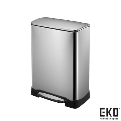 EKO Neo-Cube Recycling Bin 28L+18L in Brushed Stainless Steel 2