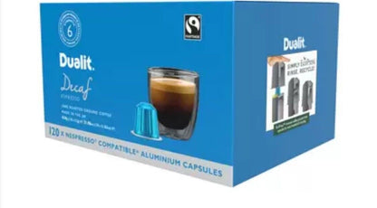 Dualit Decaf Nespresso Compatible Aluminium Coffee Capsules 120 Servings