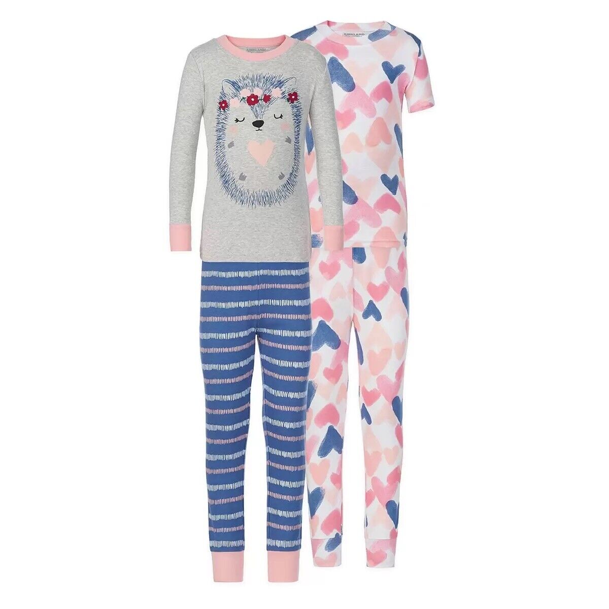 Kirkland Signature Children's Cotton Pyjama 4 piece Set HEDGEHOG HEARTS