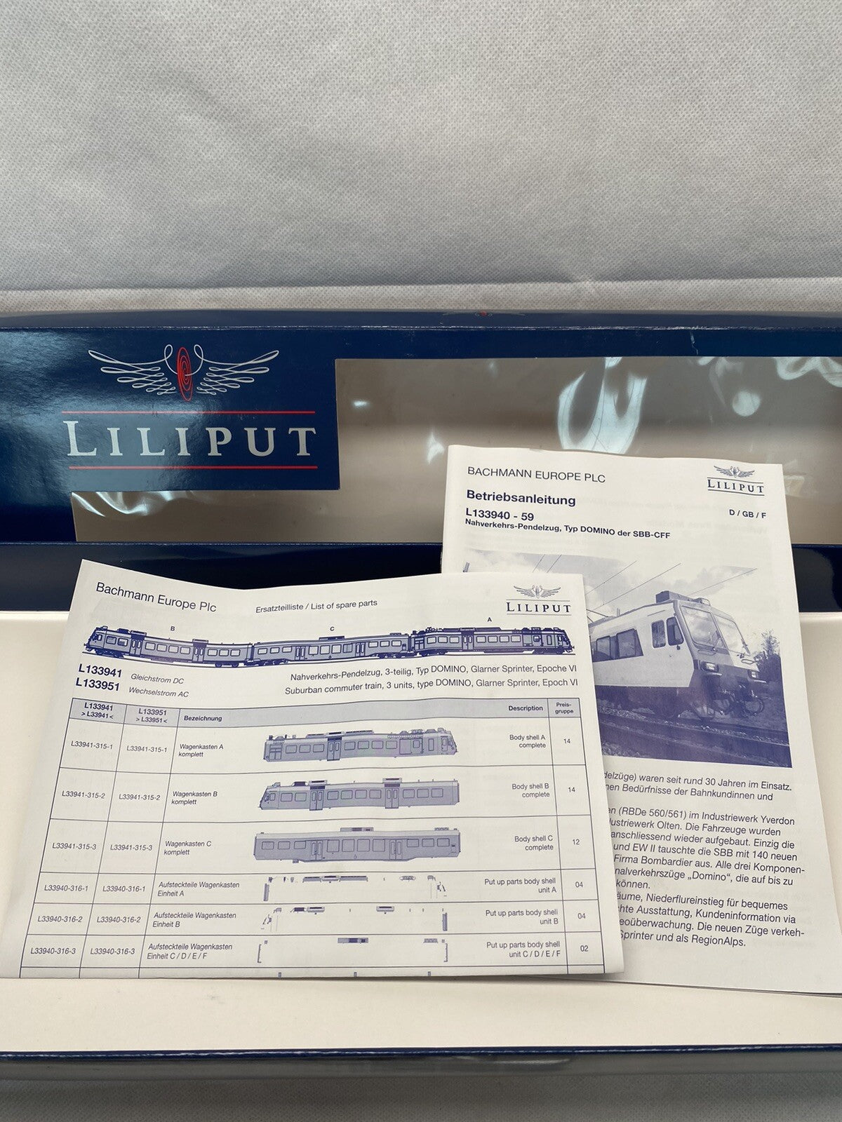 Liliput L133941 Domino Abt+B+RBD Glarner . Era V