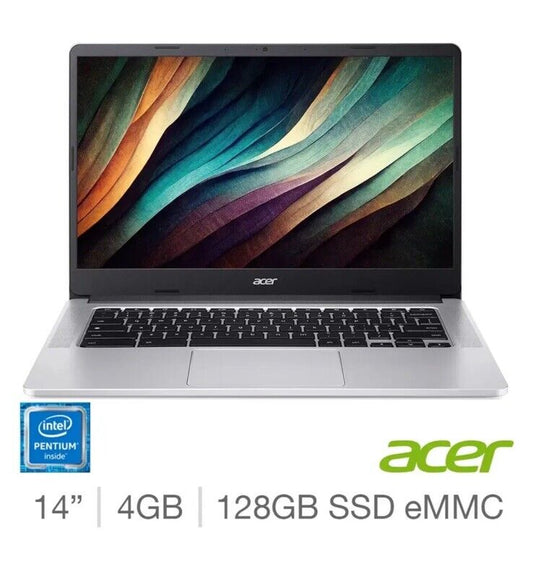 NEW Acer 314, Intel Pentium Silver N6000, 4GB RAM, 128GB eMMC 14 Inch Chromebook