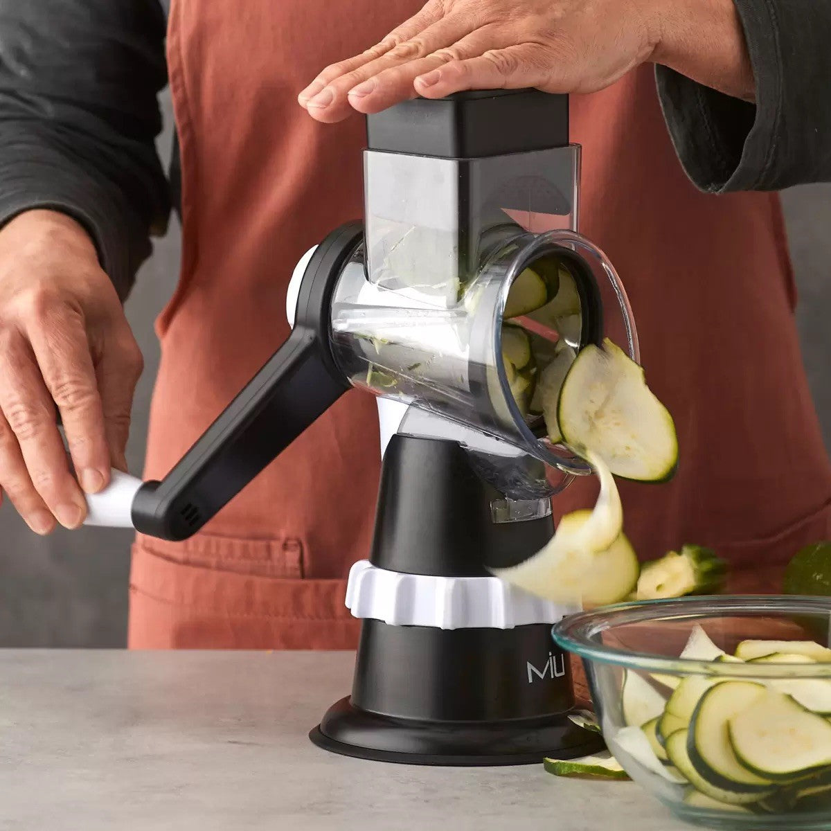 MIU Rotary Drum Grater with 4 Attachments Black