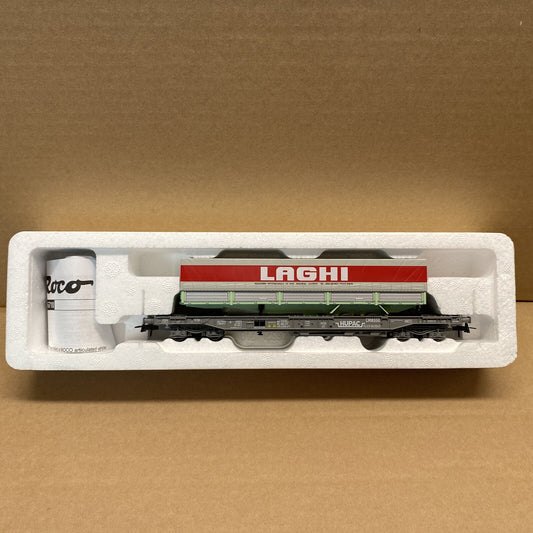 Roco 66710  Standard deep-well flat car "HUPAC" LAGHI