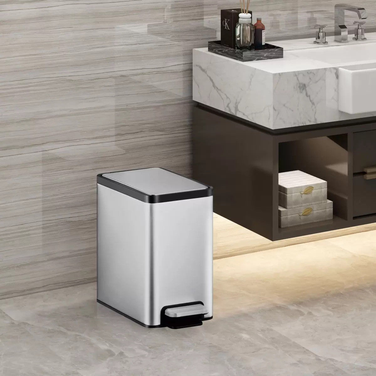 EKO Sensible ECO Living 6.7L Soft Close Stainless Steel Pedal Bin 2 Pack