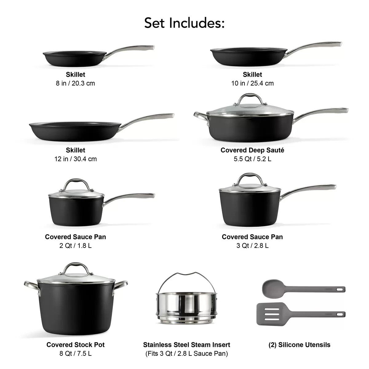 Tramontina 12 Piece Non-stick Non Toxic Ceramic Interior Cookware Set