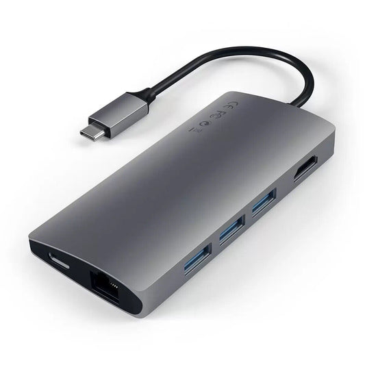 Satechi Aluminum Multi-Port Adapter V2 - Space Grey (ST-TCMA2M)