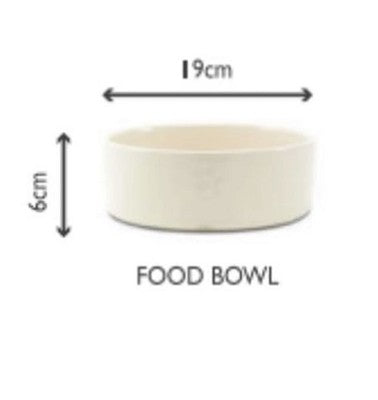 Scruffs Icon 2 Piece Dog Food & Water Bowl Set - 19cm | 10cm - Cream