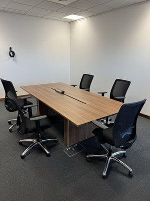Boardroom Meeting Table Office Furniture 2.5m x 1.2m Birch Wood Effect VAT