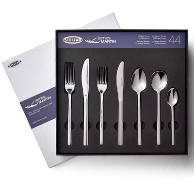 STELLAR JAMES MARTIN STAINLESS STEEL 44 PIECE CUTLERY SET BJM58