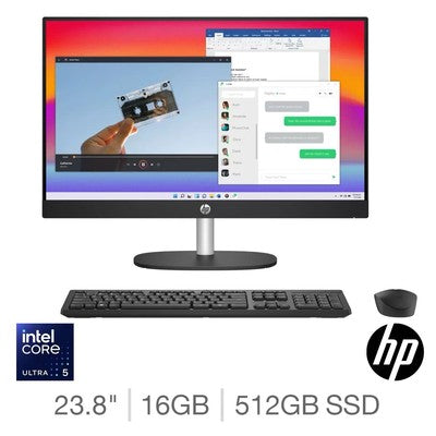 HP Intel Ultra 5-125U, 24-CR1234NA, 16GB RAM, 512GB SSD, 23.8 Inch All in One PC