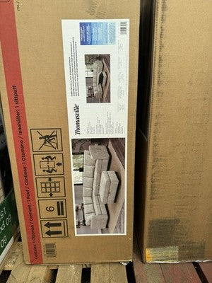 Thomasville Kylie Grey Fabric Sectional Sofa with Storage Ottoman Brand New