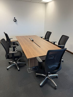Boardroom Meeting Table Office Furniture 2.5m x 1.2m Birch Wood Effect VAT