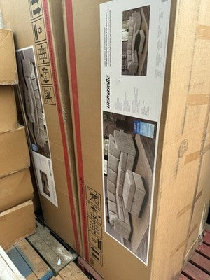 Thomasville Kylie Grey Fabric Sectional Sofa with Storage Ottoman Brand New