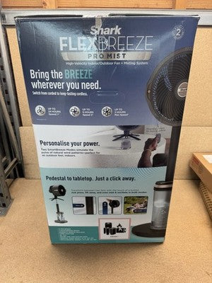 Shark FlexBreeze Pro Mist Indoor & Outdoor Fan with Misting System Grey FA300UK