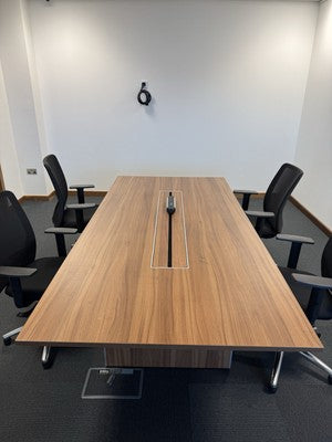 Boardroom Meeting Table Office Furniture 2.5m x 1.2m Birch Wood Effect VAT