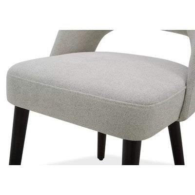 Kobe Grey Fabric Dining Chairs Set of 2 Solid Wood Legs Furniture Grey Fabric