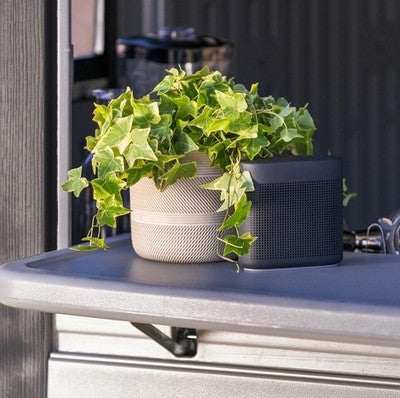 Suncast Cabana Bar Table Entertainment Garden Shed 8”x7' Storage Grey NEW