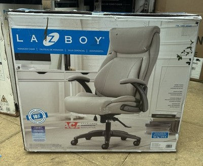 La-Z-Boy Air Lumbar Manager's Office Chair with Flip Up Arms Beige