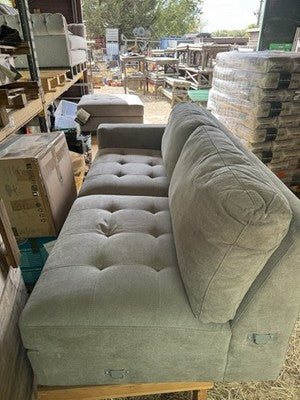 Thomasville Miles Grey Fabric Corner Sofa & Ottoman Right Hand Facing Ex-Display