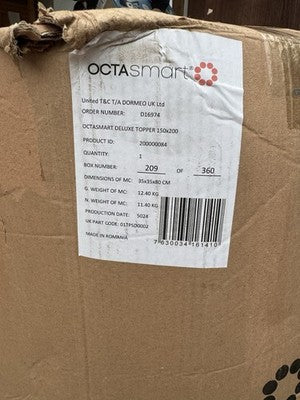 Dormeo Octasmart Plus Mattress Topper, King 150x200cm ,100% Memory Foam