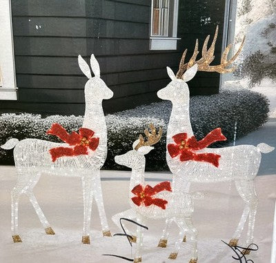 6ft (1.8m) Deer family with White 756 LED Lights - Set of 3 Christmas Decoration