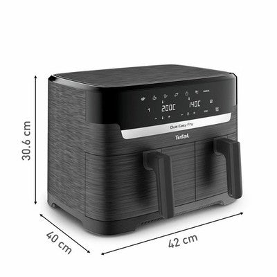 Tefal Easy Fry Essential Dual Air Fryer 8.3L EY901HG in Black