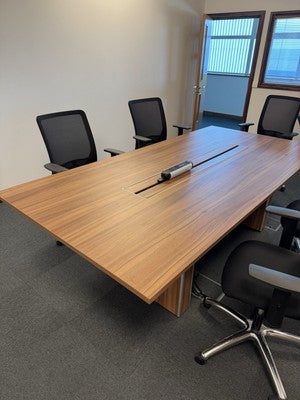 Boardroom Meeting Table Office Furniture 2.5m x 1.2m Birch Wood Effect VAT