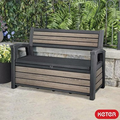 Keter Ashwood 2 in 1 Storage and Bench in Brown 227 Litre (60 Gallon)