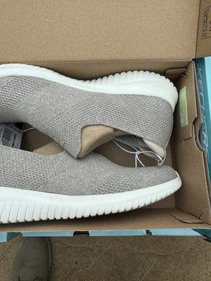 Trainers Skechers Ladies Taupe Size UK 8 / Brand Ultra Flex Memory Foam New