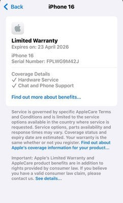 Apple iPhone 16 256GB Pink UNLOCKED Smartphone - 74 Cycles - APPLE WARRANTY