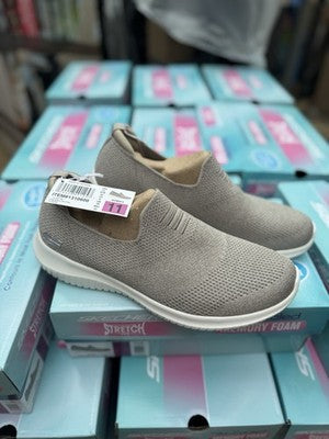 Skechers Trainers Ladies Ultra Flex Memory Foam in Taupe, Size UK 8 / Brand New