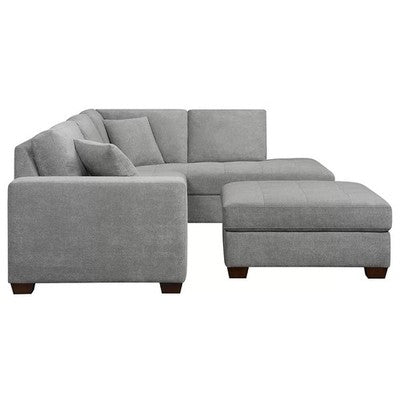 Thomasville Miles Grey Fabric Corner Sofa & Ottoman Right Hand Facing Ex-Display